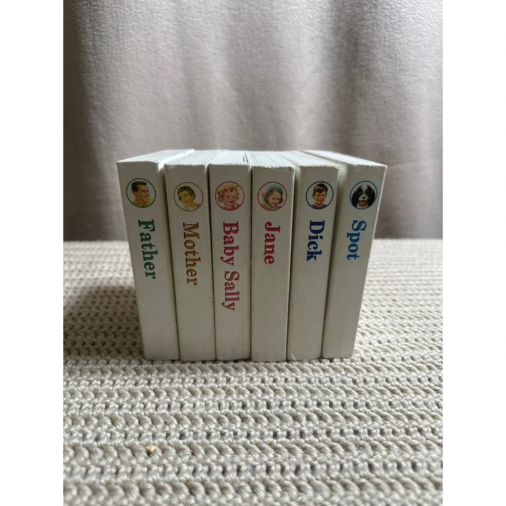 Vintage Dick and Jane Board Book Set 6 Titles Spot Baby Sally Mother Father Kids